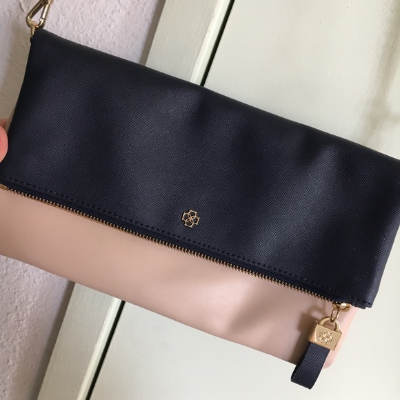 Ann Taylor Handbags - Ann Taylor Cream & Navy Blue cross body purse